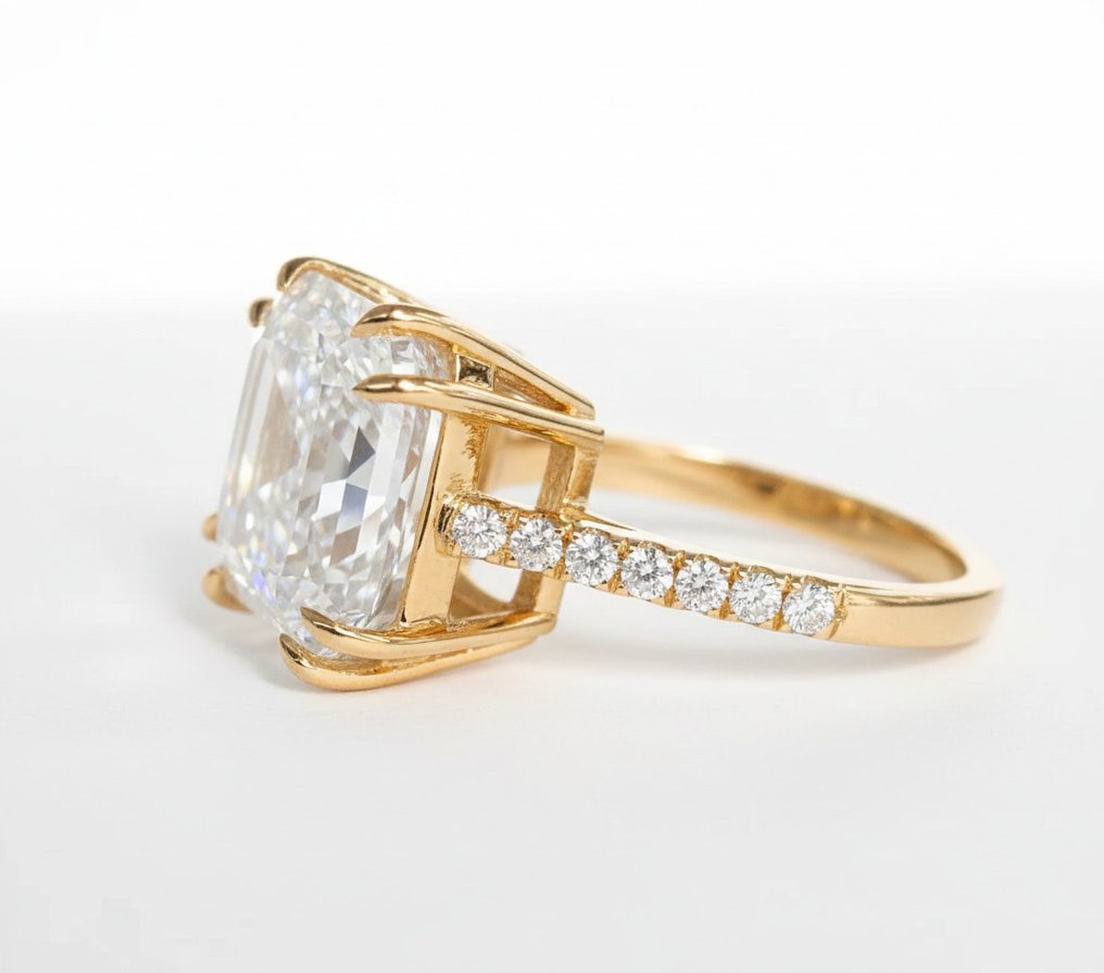 Sormus - 14 kt. Keltakulta -  5.00ct. tw. Timantti (Laboratoriossa kasvatettu) - Timantti #4.3