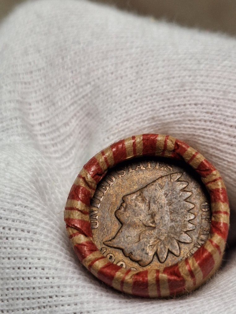 Ηνωμένες Πολιτείες. 1 rol containing Indian Head 1900 on one end/Wheat Cent on the other end  (χωρίς τιμή ασφαλείας) #4.3