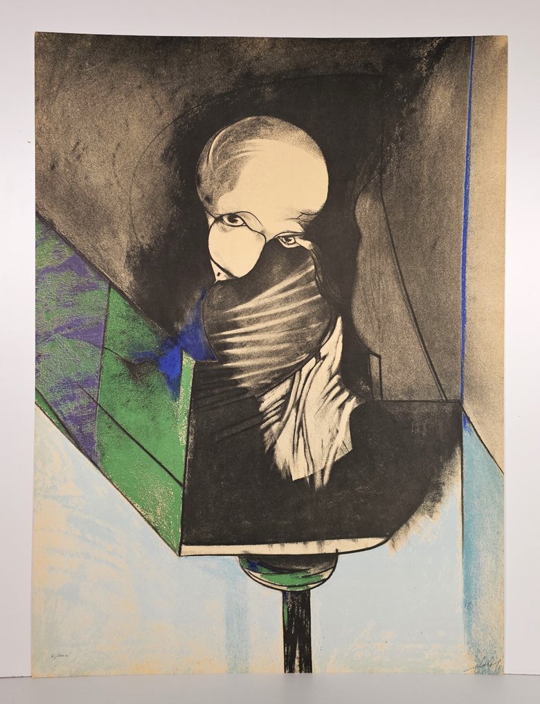 Gianni Dova (1925-1991) - Studio di una testa Romana #1.0