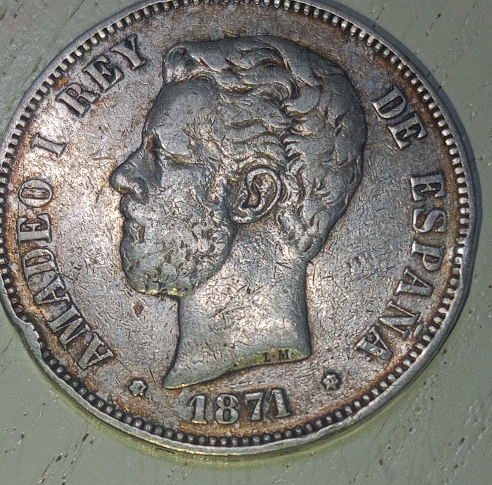 Spanien. 5 Pesetas 1870 & 1871  (Ingen mindstepris) #3.2