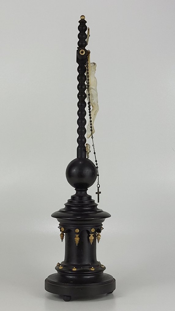  (十字架状)耶稣受难像 - 木, 瓷, 骨 - 19世纪末 - 祭坛十字架 - 45 厘米  #2.1