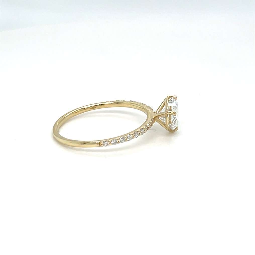 Zonder minimumprijs - Ring - 14 karaat Geel goud - 1.11ct. tw. Diamant (Lab-grown) - Diamant #3.2