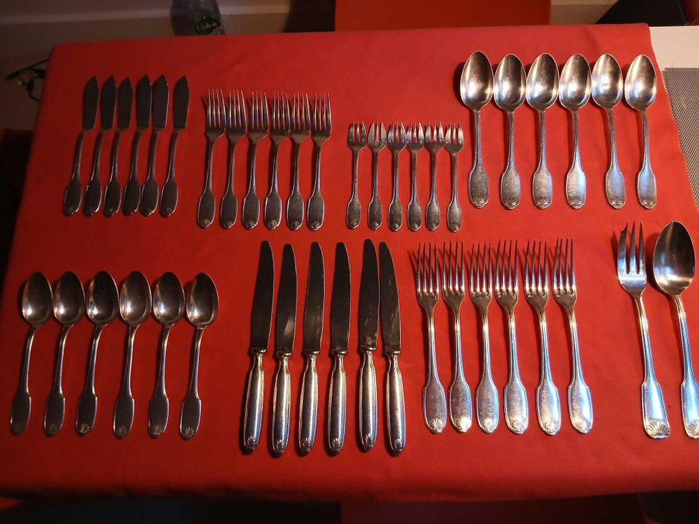 Christofle - 餐具套装 (44) - Clément Marot - 镀银 - 巴黎丽兹酒店 #1.0