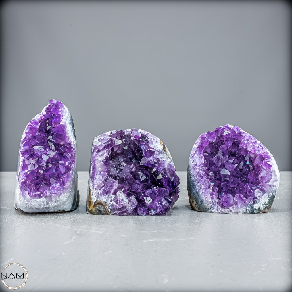 Magia dei Violetts Set di druse di ametista – La magia della calma interiore- 820.33 g - (3) #4.3