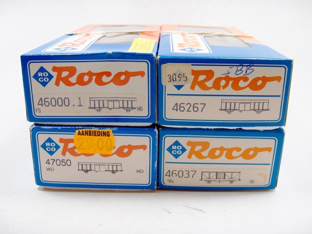 Roco H0 - Modeltog godsvogn (4) - 4x godsvogne - FS, SBB, ÖBB, Wurthemberger #1.0