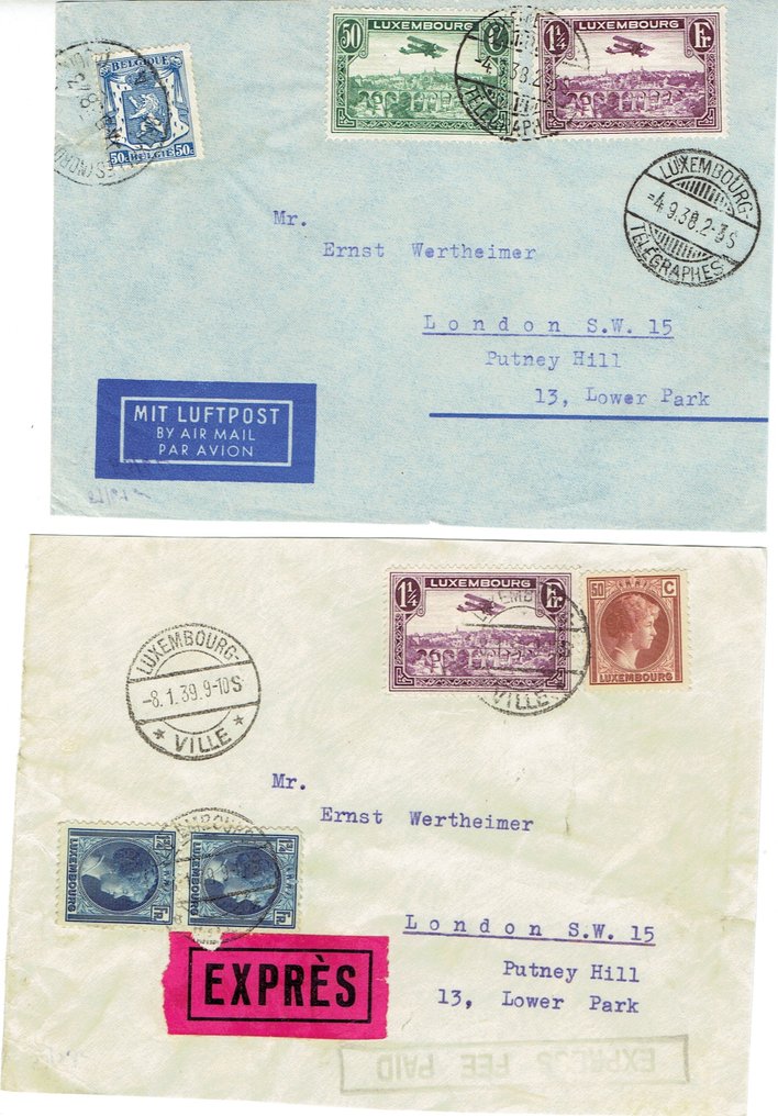 Luxemburgo 1852/2010 - Luxemburgo, lote en p. del no.1, escudos, ocupación, Caritas, CEPT 1957(2×)FDC - Prifix/Michel  +1030,- #2.1