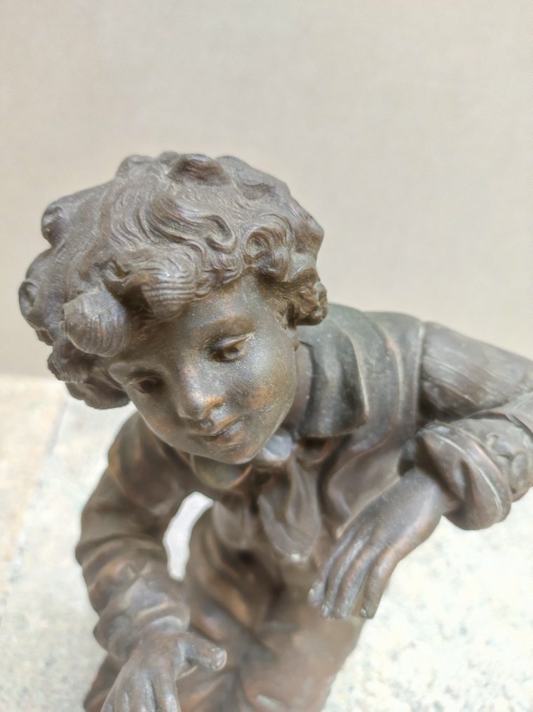 雕塑, fanciullo - 29 cm - 黄铜色 #1.0