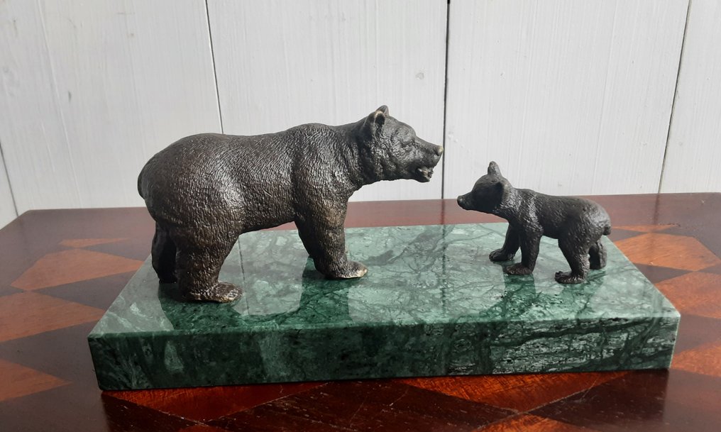 Estatua, Onbekend - 8.5 cm - brons marmer #1.0