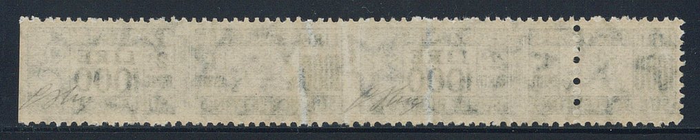 義大利共和國  - 邮政包裹 1000里拉，线条星形：水平对，不垂直齿，除非在左侧（GO） - Sassone n. 102lb #1.0