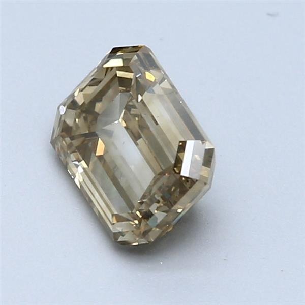 Nincs minimálár - 1 pcs Gyémánt (Természetes színű) - 1.50 ct - Smaragd - Fancy Zöldes, Barnás Sárga - VS2 - Nemzetközi Gemmológiai Intézet (IGI) #3.2