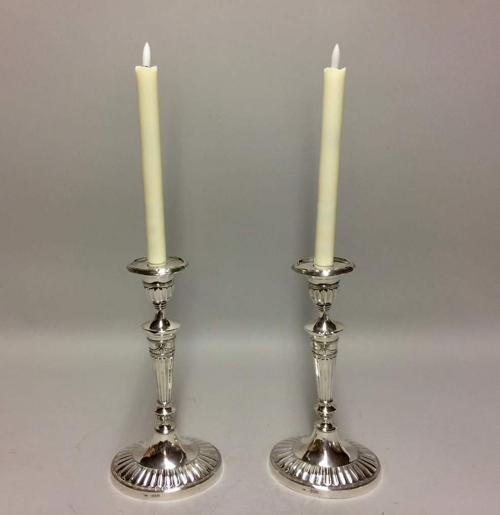 Κηροπήγιο (2) - Αντίκες ασημένια κηροπήγια - W. Johnson&Sons 1897 #1.0