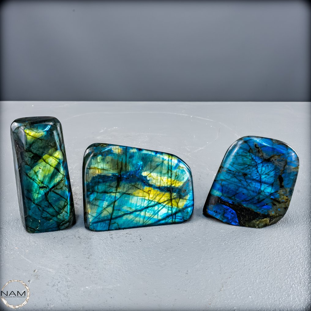Un set di forme libere di Labradorite uniche – Gioco di colori magico e trasformazione potente- 1190.35 g - (3) #1.0
