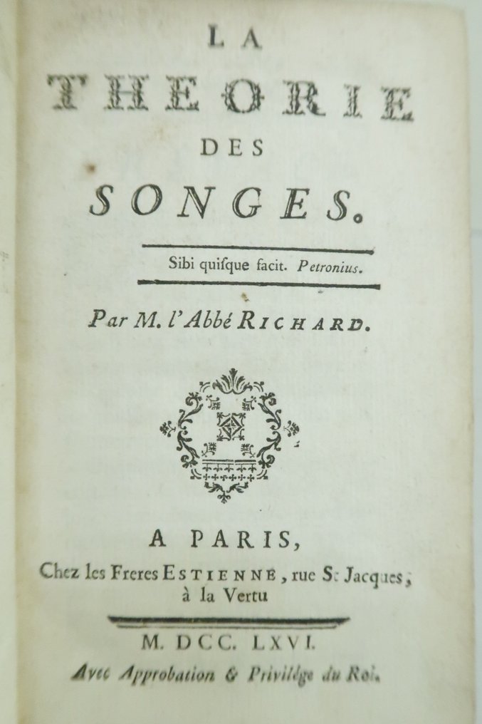 Abbé Charles-Louis‎ Richard - ‎La Théorie des Songes‎ - 1766 #1.0