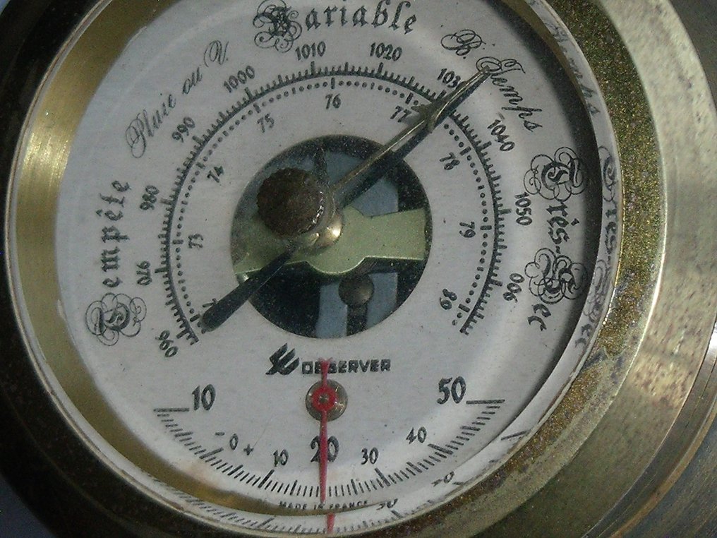 Observer - 气象站 (2) - 黄铜, 铜, 玻璃 - klok Barometer #2.1