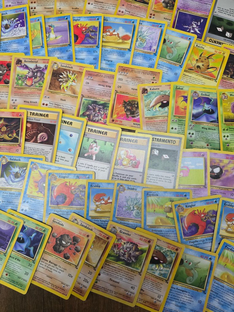 Pokémon - 100 Card - Aerodactyl, Lapras, Kabuto, Haunter FOSSIL VINTAGE - WOTC - Fossil #2.1
