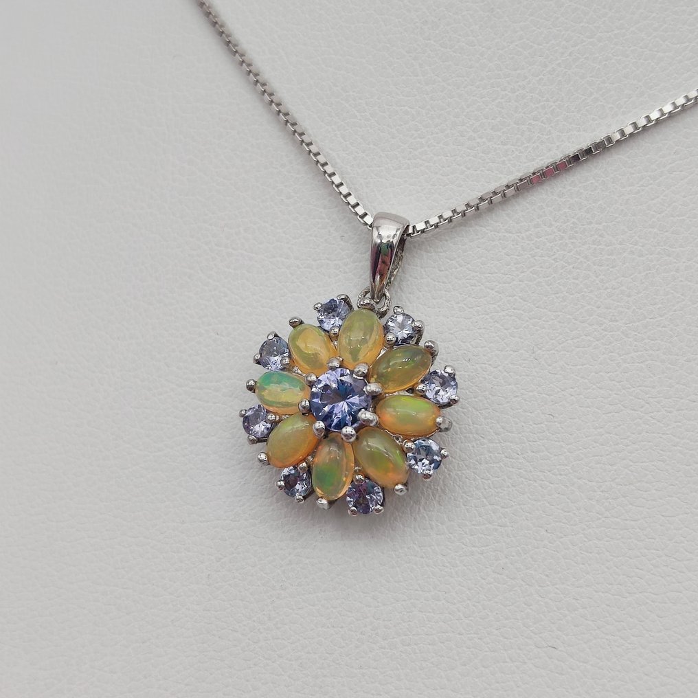 Sans prix de réserve - Collier avec pendentif Argent -  0.50ct. tw. Opale #2.1