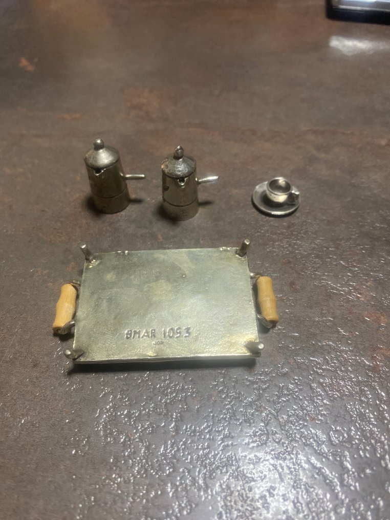 Φιγούρα μινιατούρα - Vassoio colazione  (4) - .800 silver #2.1