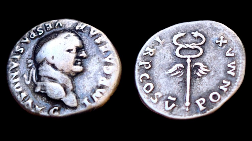 Ρωμαϊκή Αυτοκρατορία. Vespasian (AD 69-79). Denarius Rome - Caduceus  (χωρίς τιμή ασφαλείας) #2.1