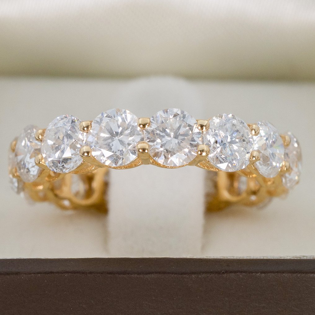 No reserve price - Ring - 14 kt. Yellow gold -  7.88ct. tw. Diamond (Natural) - GCI #4.3