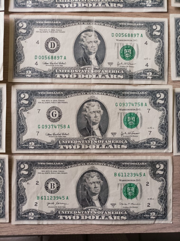 Statele Unite ale Americii. - 25 x 2 Dollars - Various Dates (Fără preț de rezervă) #4.3