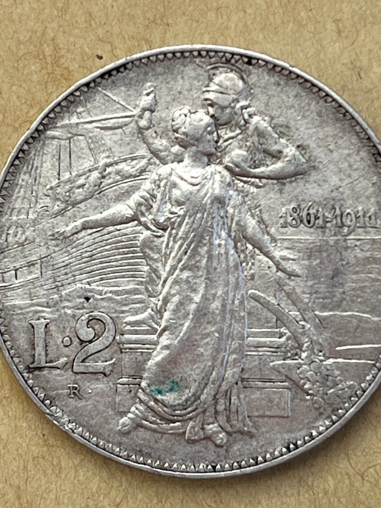 Ιταλία. 2 Lire 1911 "Cinquantenario"  (χωρίς τιμή ασφαλείας) #1.0