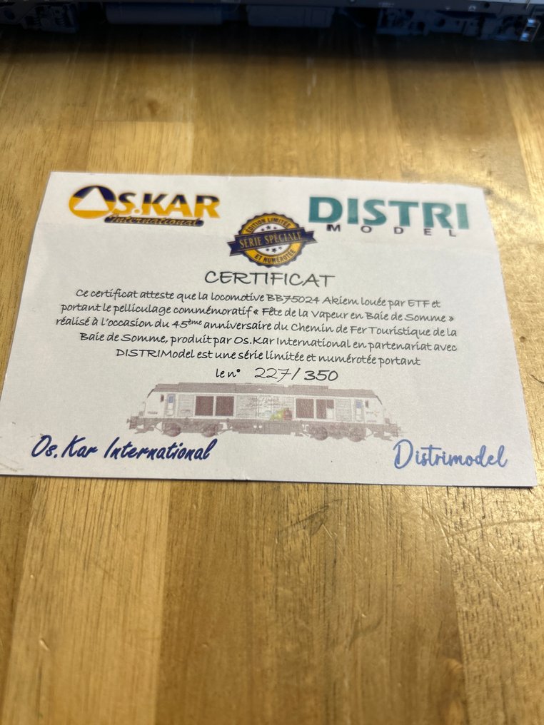 Os.Kar H0 - OS 75 04 - Diesel lokomotiv (1) - BB 75024, begrenset utgave med 350 eksemplarer, sertifikat inkludert - ETF #3.2