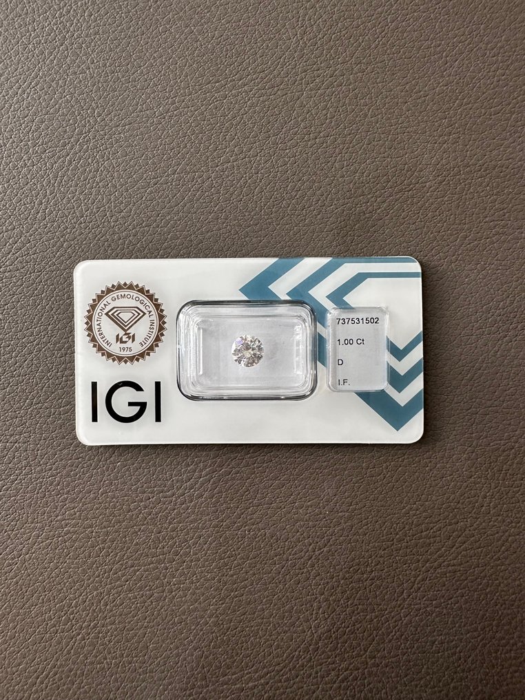 1 pcs 钻石  (天然)  - 1.00 ct - 圆形 - D (无色) - IF - 国际宝石研究院（IGI） - 免运费 #1.0