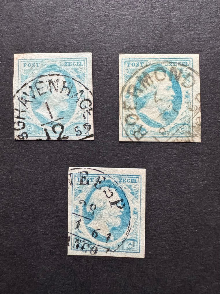 Ολλανδία 1852 - Ο Κόνον Γουίλλεμ ΙΙΙ με halfomdstempels. - NVPH 1 #1.0