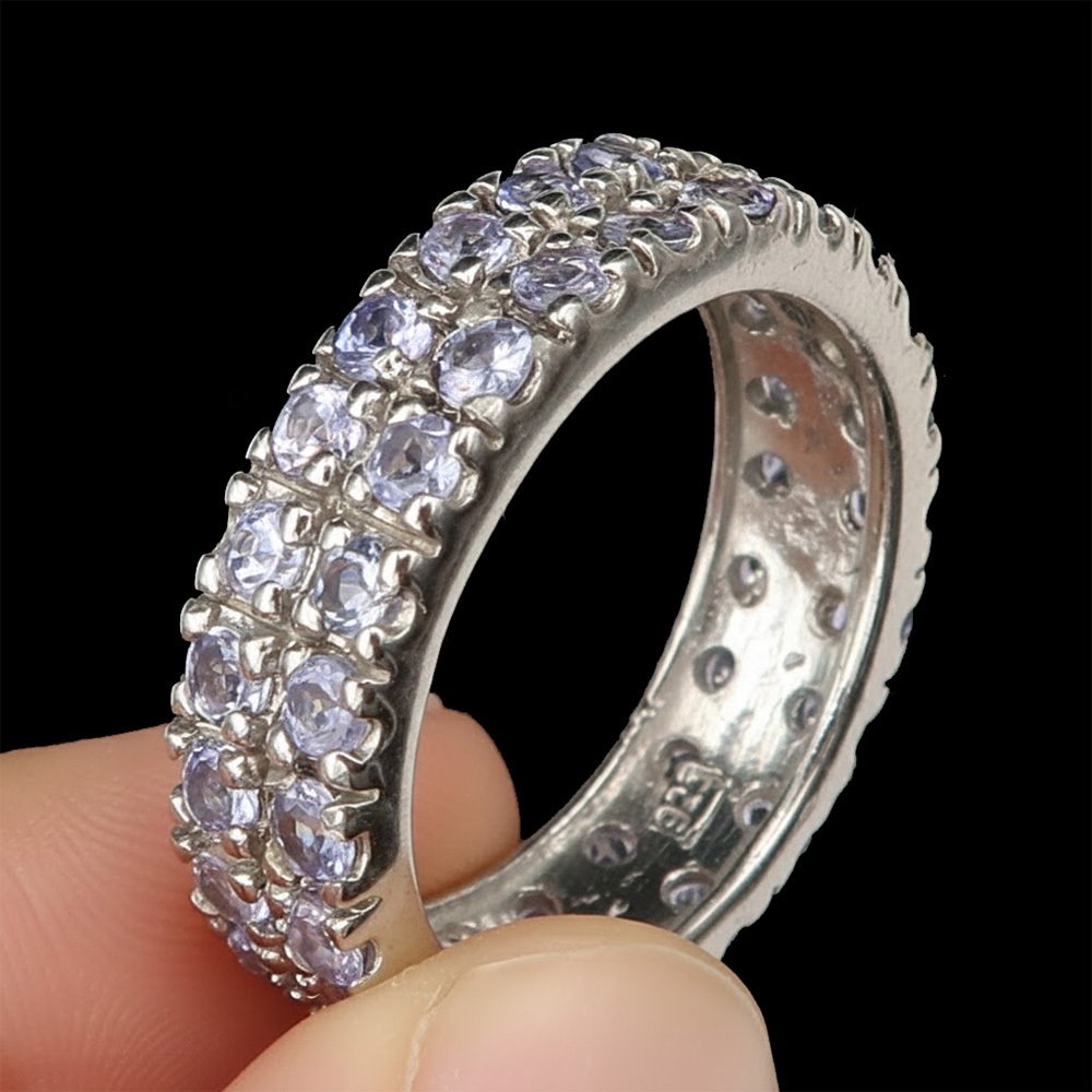 Argento, Anello d'eternità in tanzanite: saggezza celestiale & elevazione spirituale - argento 925 - Anello #4.3