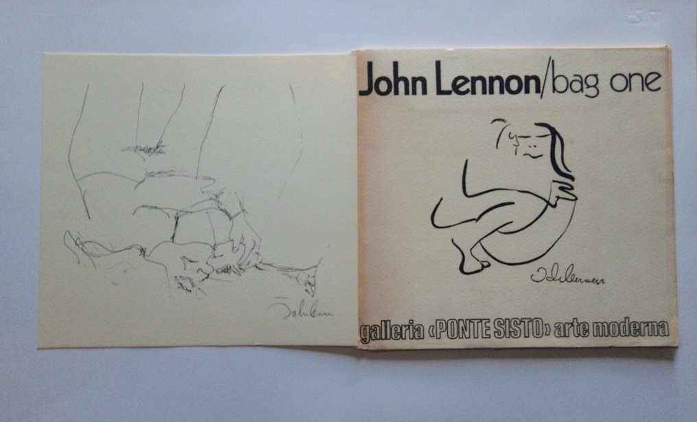 John Lennon - John Lennon - 1 Lithography (21x21 cm) - 1971 Ponte Sisto 'Bag One' - Booklet cover page not included #1.0