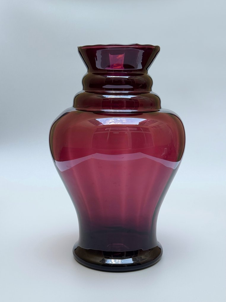 Verrière Doyen - Βάζο -  Λουλουδάκια  - Γυαλί, Αμέθυστος γυαλί - ART DECO - 31 εκ #1.0