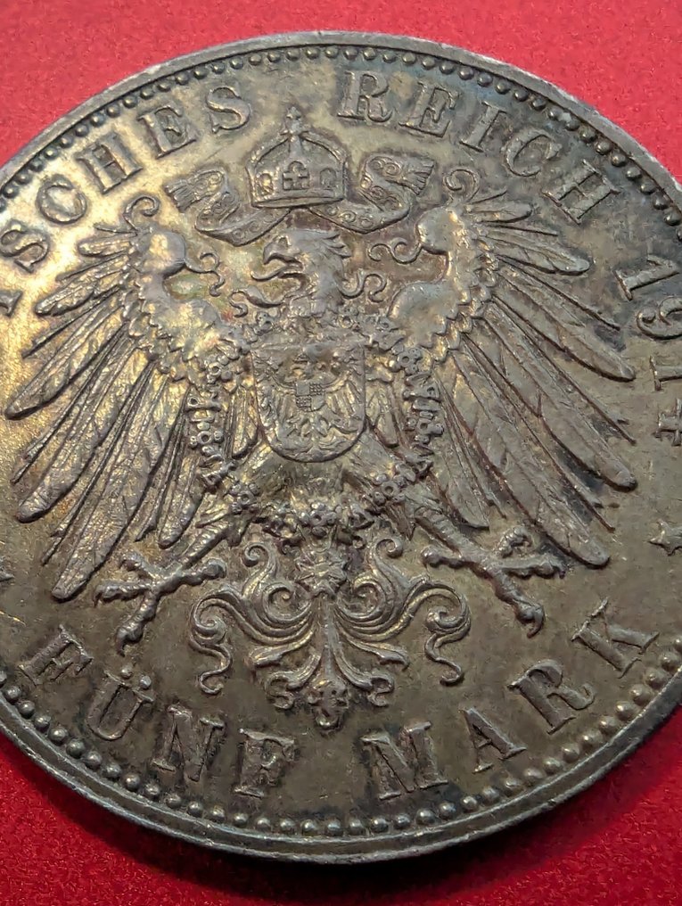 德意志帝國 5 Mark 1914, Sachsen #2.1