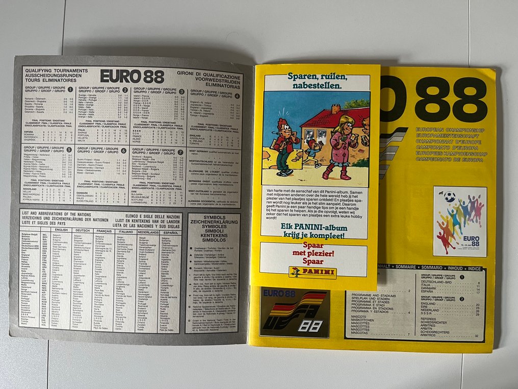 Panini Euro 88 - Van Basten/Gullit etc - With original backs! Ολοκληρωμένο άλμπουμ - Excellent (EX) #1.0
