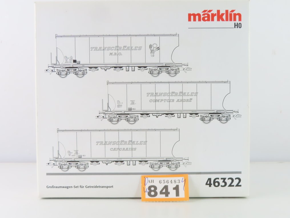 Märklin H0 - 46322 - Zestaw modeli wagonu towarowego (1) - Zestaw 3-elementowych wagonów towarowych z czterokołowymi podwoziami podniesionymi „Hoppers” z - SNCF #2.1