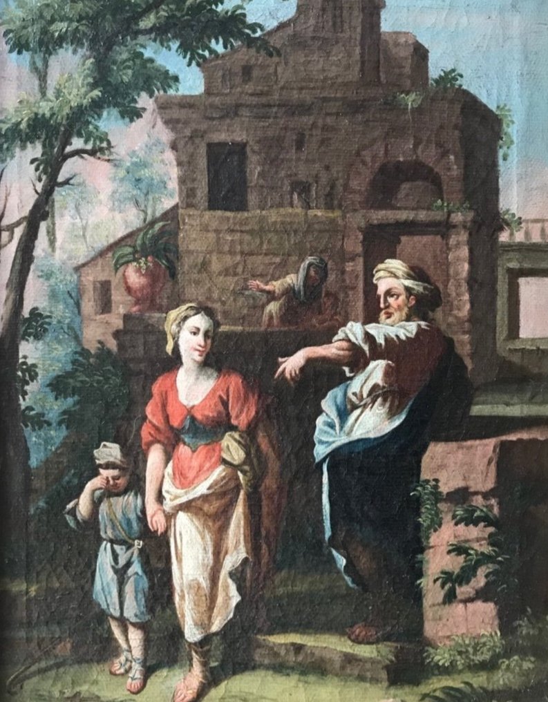 Francesco Zuccarelli (1702-1788), ambito di, Krąg - La cacciata di Agar e Ismaele #1.0