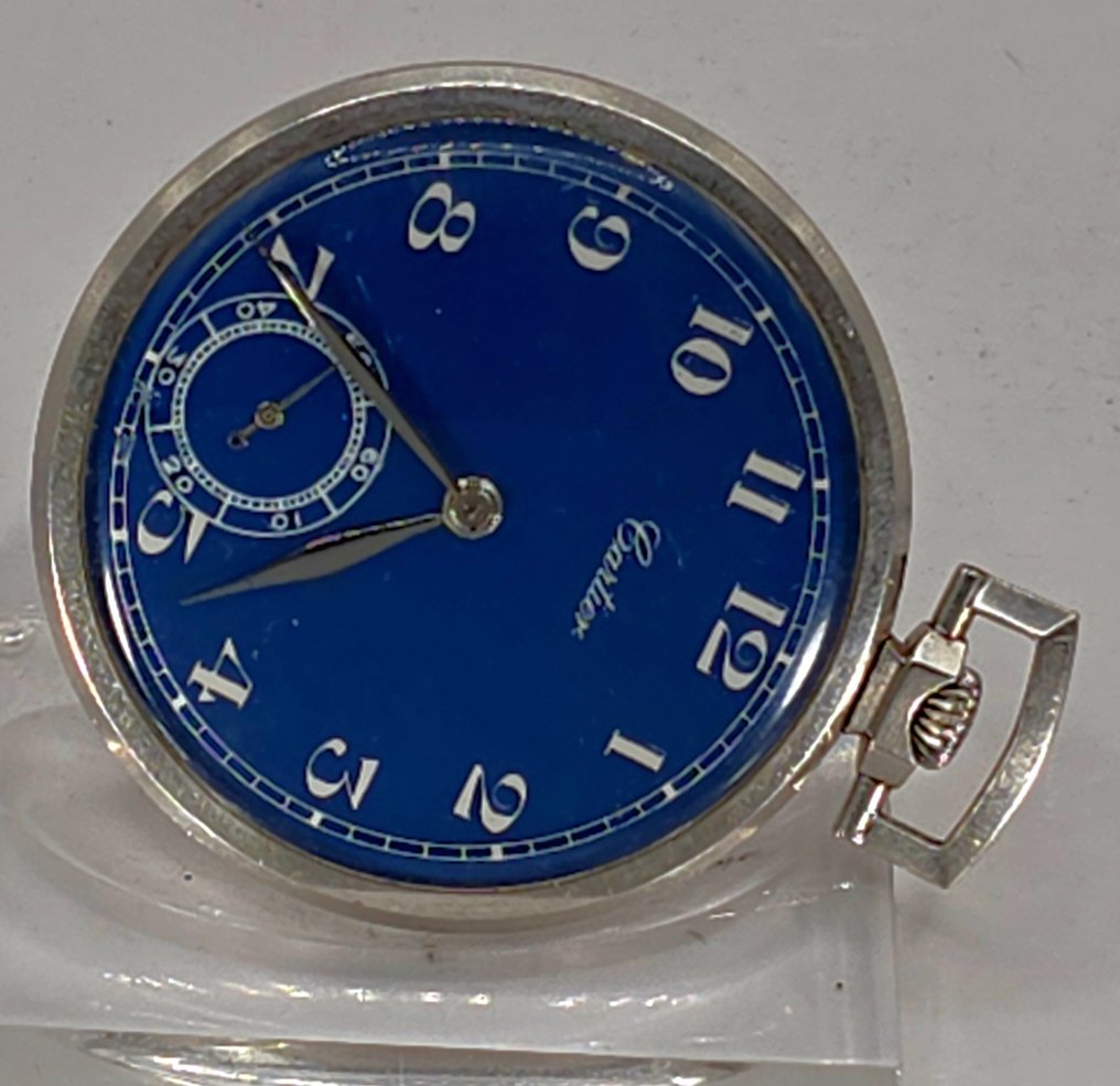 Jules Jürgensen für Cartier - Platine Lepine Taschenuhr - dunkelblauses Emaille Ziffernblatt - Schweiz um 1930 - 1900-1949 #2.1