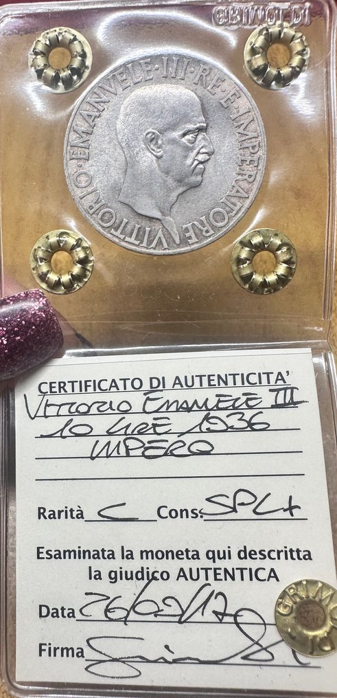 Βασίλειο της Ιταλίας. Vittorio Emanuele III. 10 Lire 1936 “Impero”  (χωρίς τιμή ασφαλείας) #2.1