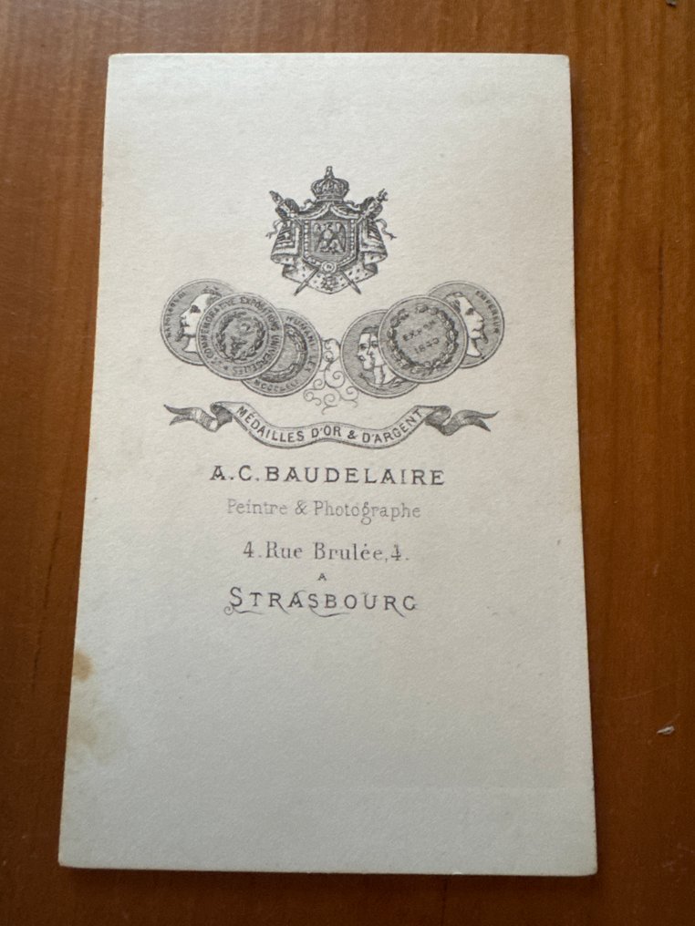 A. C. Baudelaire (actif à Strasbourg, milieu du XIXᵉ siècle) - Ensemble de 14 cartes de visite photographiques (CDV). Strasbourg #1.0
