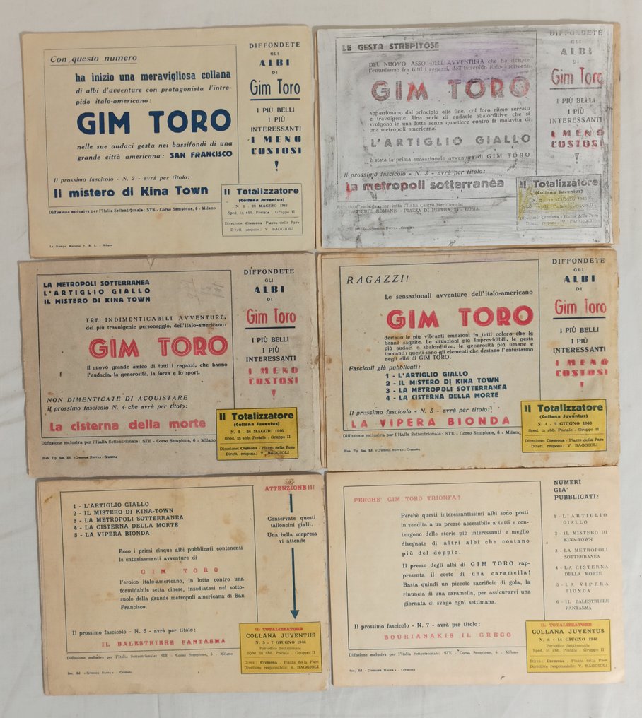 Gim Toro nn. 1/76 - Serie Gialla completa originale - 76 Complete series - Első kiadás - 1946 #4.3