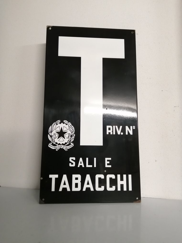 Πινακίδα - Sali e Tabacchi Riv. N. - Δεκαετία του '60 - Ιταλική Δημοκρατία - Σμάλτο #1.0