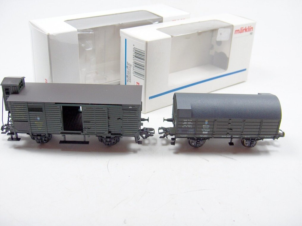 Märklin H0 - 4882 45089 - Ensemble de wagons de marchandises pour trains miniatures (2) - 2 wagons inutilisés. - K.Bay.Sts.B #2.1