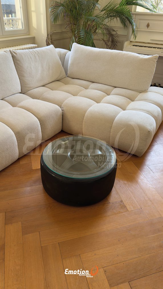 Hjulskift dæksæt (1) - Ferrari - Jante Ferrari F40 LM 5 branches avec pneu slick transformé en table basse avec plateau en verre - 1990-2000 #3.2