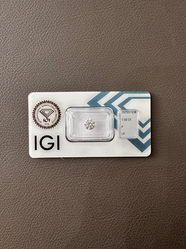 1 pcs Διαμάντι (Φυσικό) - 1.00 ct - Στρογγυλό - F - IF - International Gemological Institute (IGI) - ΔΩΡΕΑΝ ΑΠΟΣΤΟΛΗ #1.0