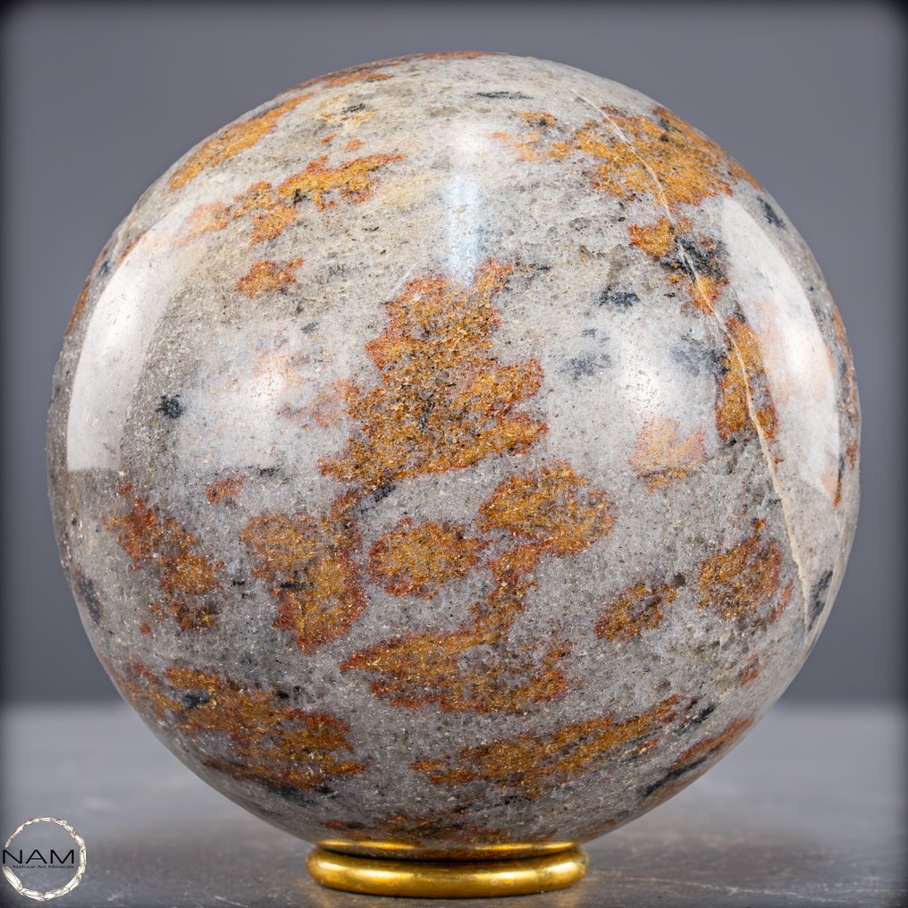 天然稀有红色车阵石 球体- 2433.49 g #4.3