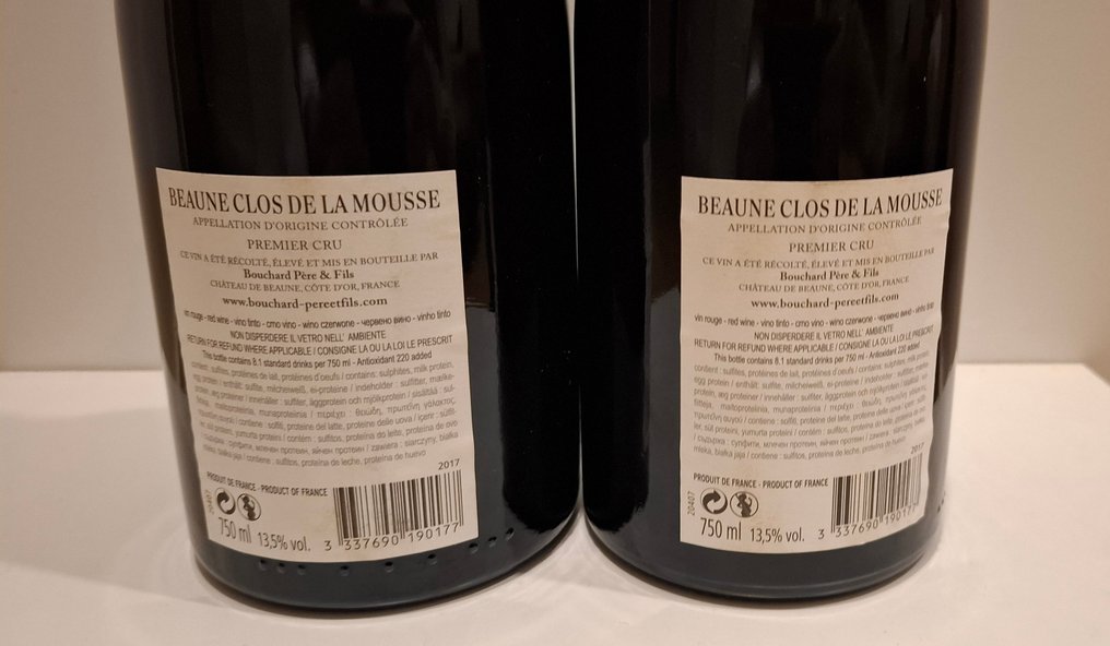2017 Bouchard Pere & Fils "Clos de la Mousse" Monopole - Beaune 1er Cru - 2 Bottles (0.75L) #3.2