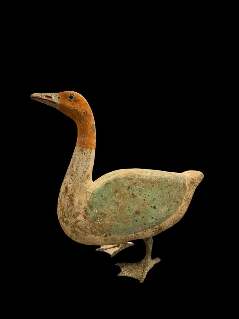 Starożytne Chiny, Dynastia Han Terakota Gęś, 206-220 n.e. Testowane przez TL - 17 cm #1.0