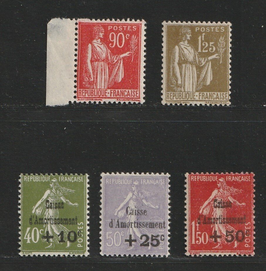 Γαλλία 1931/1933 - Καλύτερες αξίες και πλήρη σετ - Yvert 275/277, 285, 287 #1.0