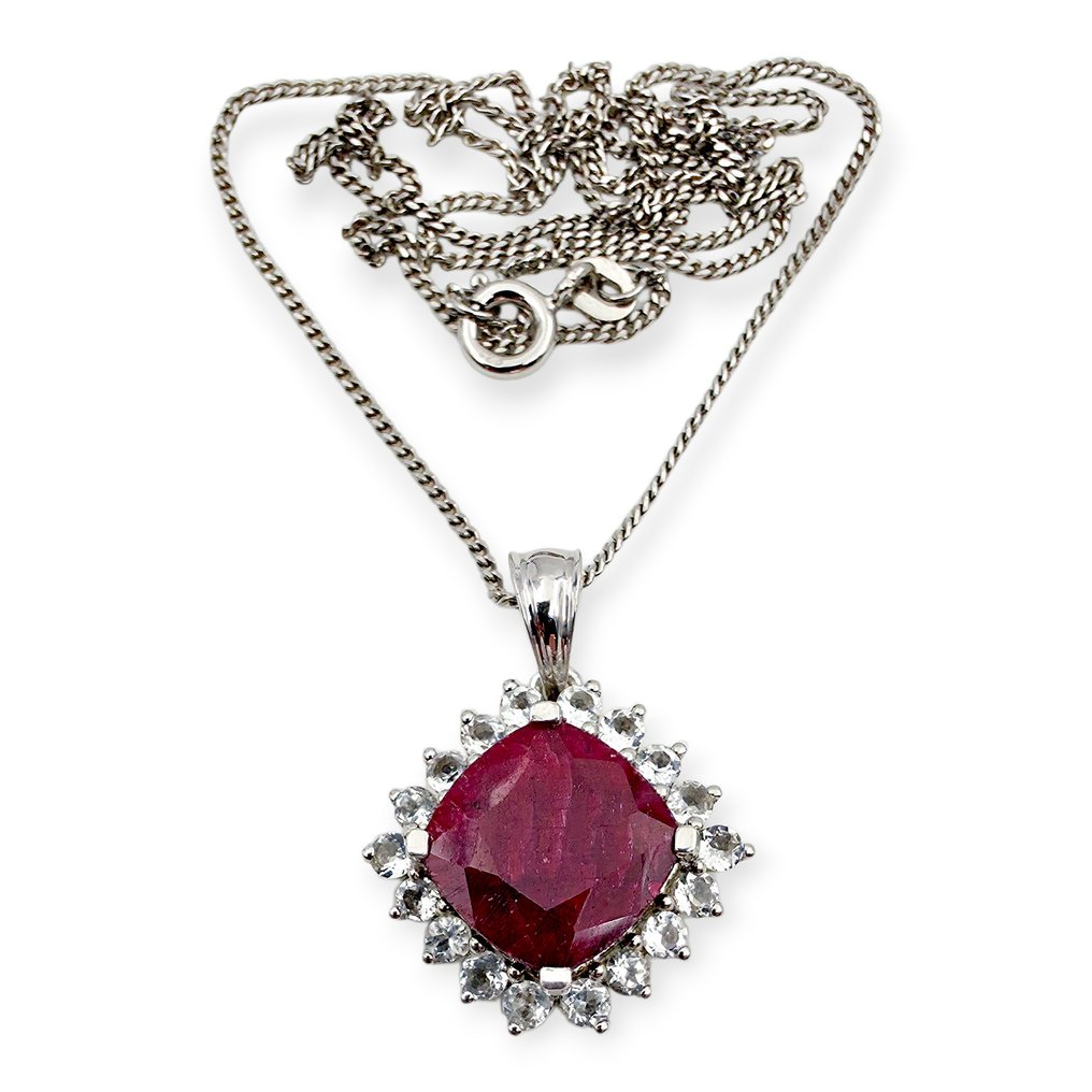 Sem preço de reserva - Harry Ivens - Colar Prata - Ruby (Certified) #1.0