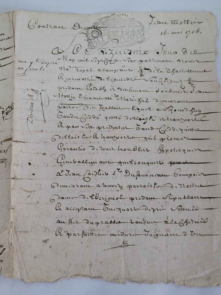 Divers - Notaire royal Mottin – Manuscrit Louis XIV. - 1706 #3.2