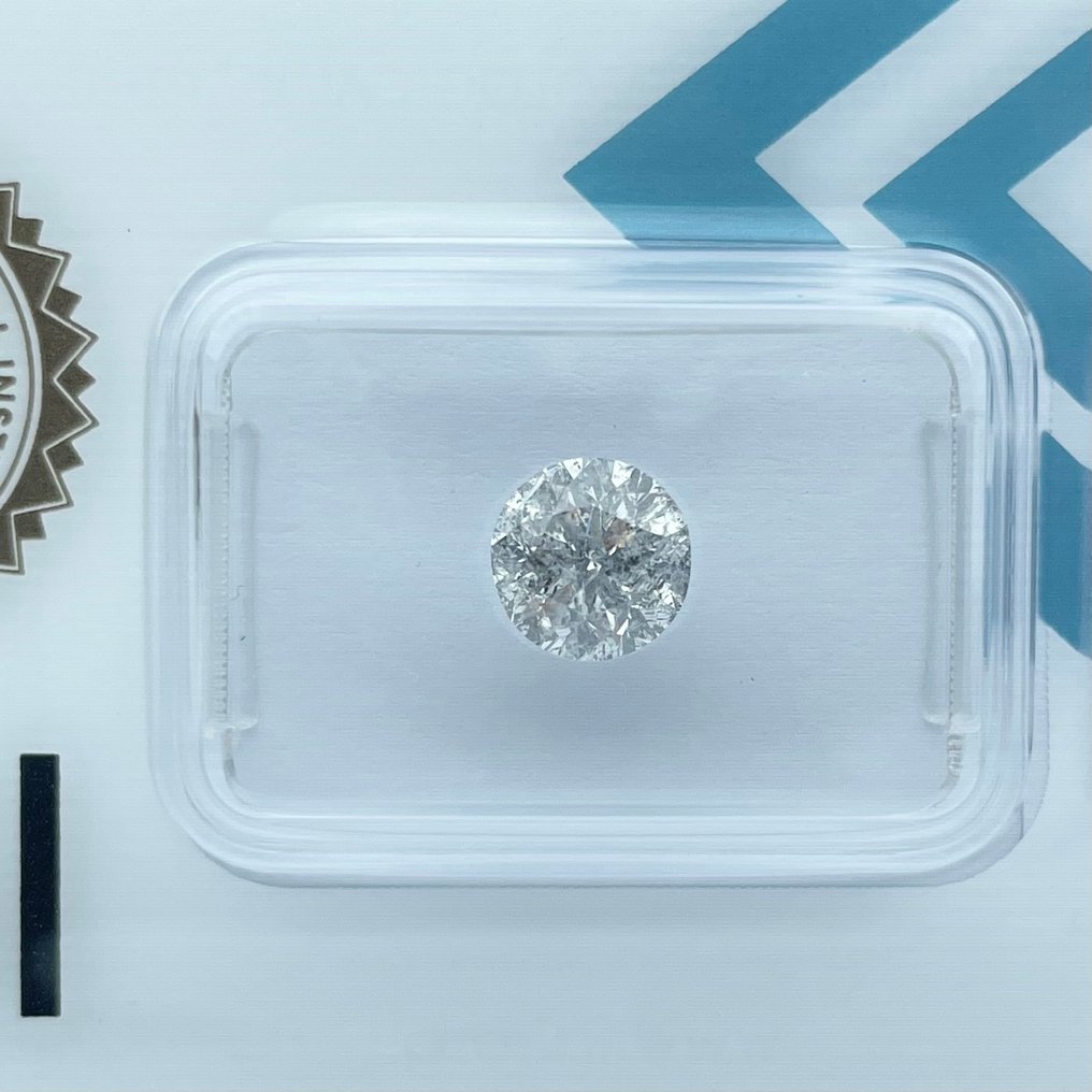 没有保留价 - 1 pcs 钻石  (天然)  - 1.24 ct - 圆形 - F - I2 内含二级 - 国际宝石研究院（IGI） #1.0